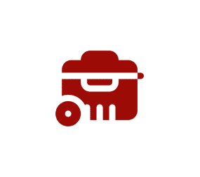 Minimalist suitcase logo design