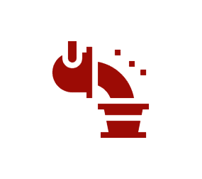 Red pipe with digital pixels