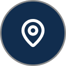 Location pin icon on dark background